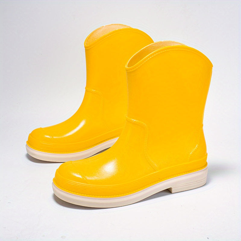 Women's Solid Rian Boots Comfortable Closed Toe Slip On Shoes