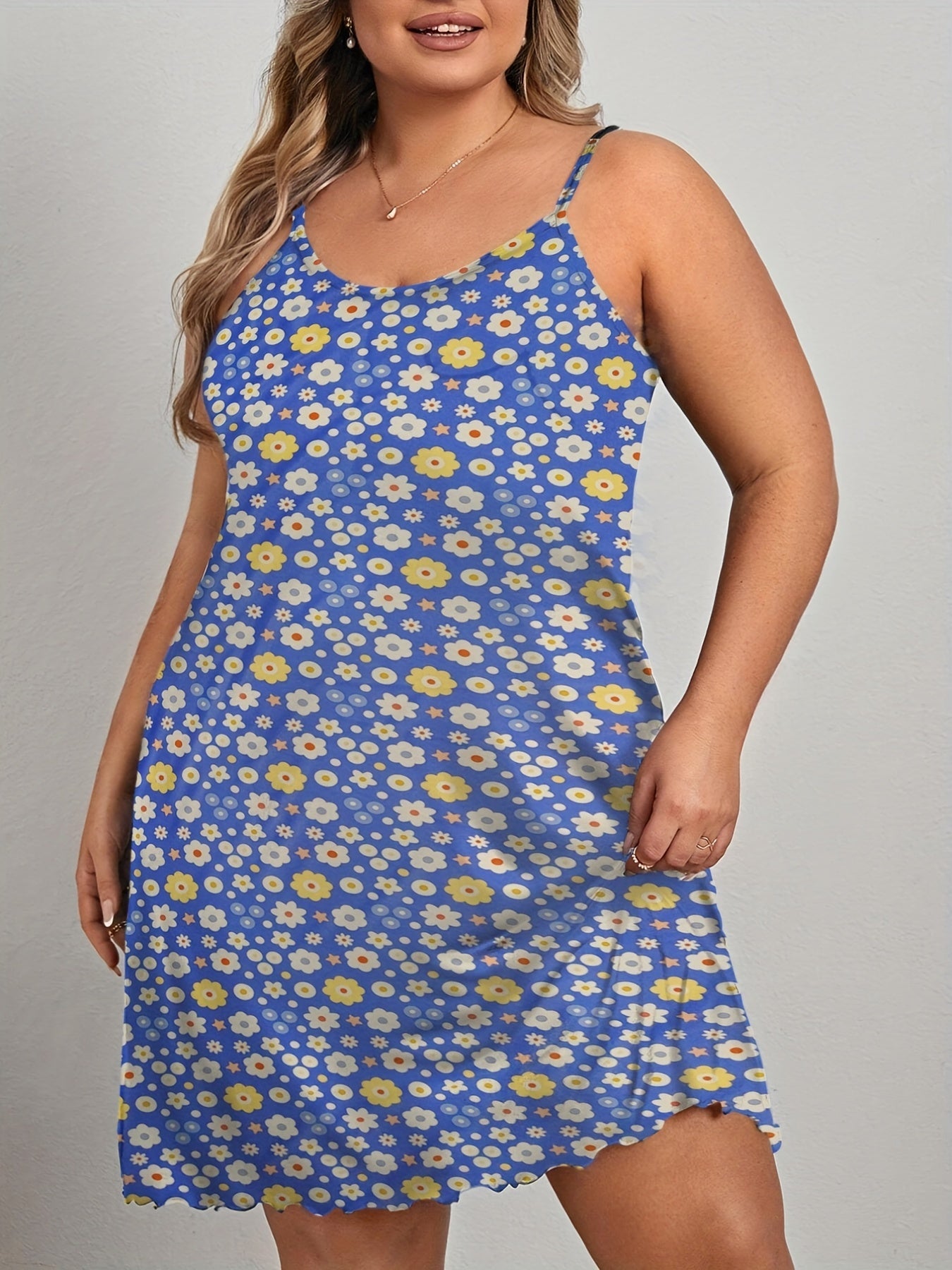 Retro Floral Print Cami Sleep Dress