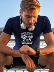 Tough Tennis Coach Men's Letter Print T-shirt