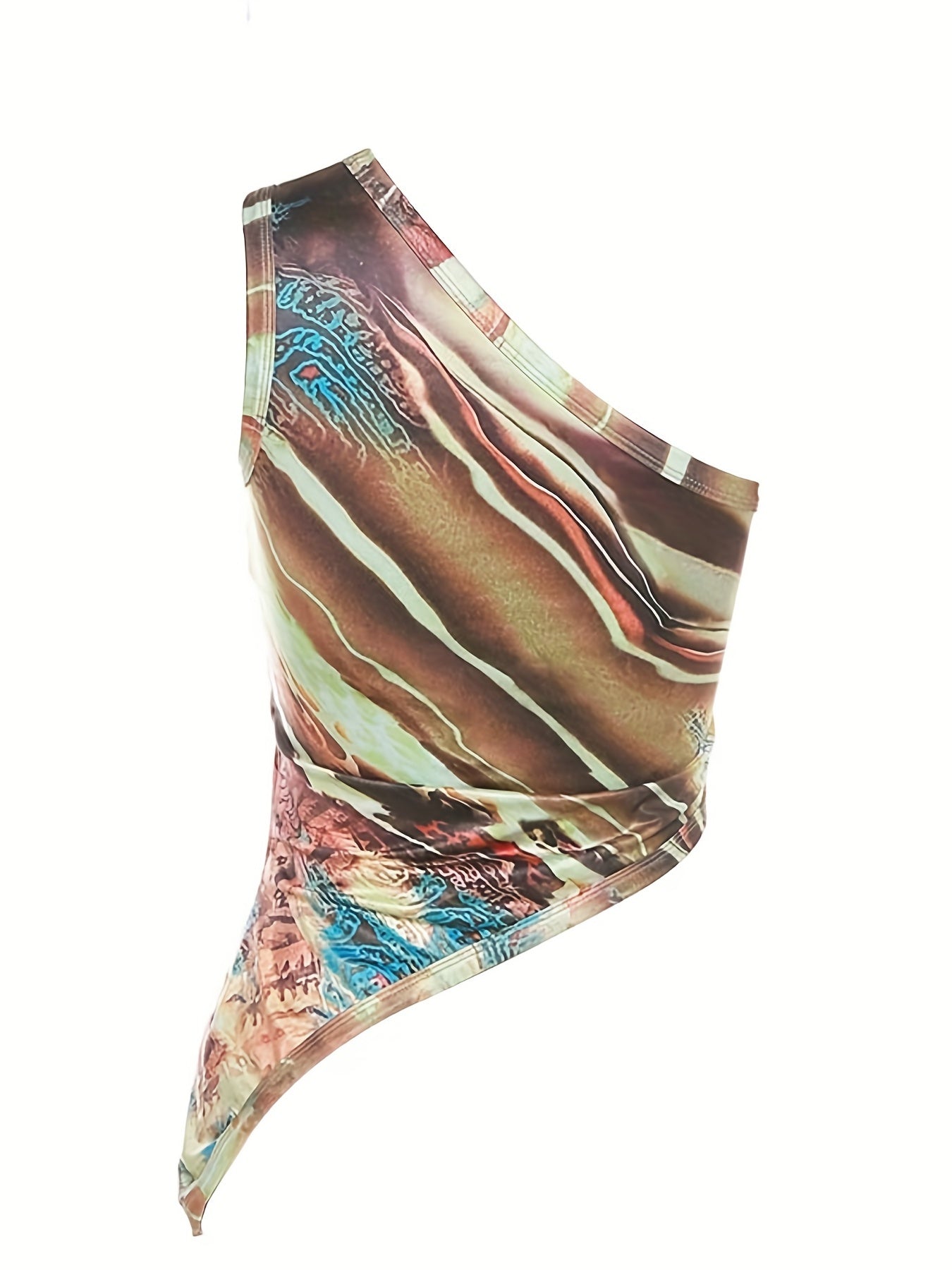 Y2K Abstract Print Sleeveless Top