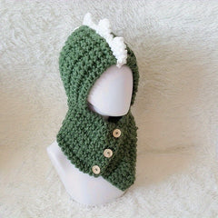 Dino Knitted Hat & Neck Gaiter Combo for Kids