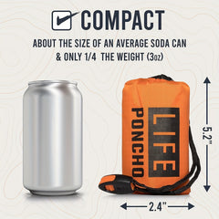 Emergency Raincoat Reusable Windproof Survival Blanket Poncho