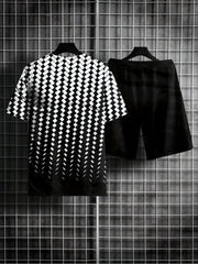 Men's Casual Summer 2Pcs Outfit: T-shirt & Drawstring Shorts Set
