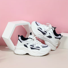 Women's Mesh Chunky Sneakers Lace Up Platform Shoes
