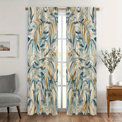Floral Printed Curtains Semi Blackout Decorative Curtains