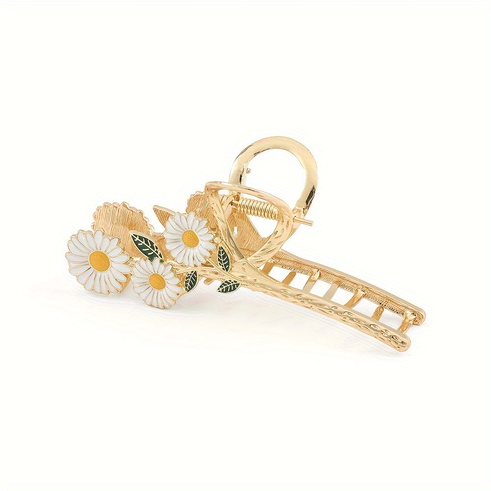 Large Daisy Hair Claw Clip Non-Slip Zinc Alloy Hair Accessory