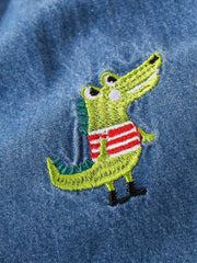 Boys Dino Embroidered Jeans Pants Spring Summer Autumn Kids Clothes