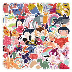 50pcs Cartoon Exotic Series Graffiti Stickers Waterproof DIY Diary Sticker Pack