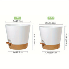 Self-Watering Plastic Flower Pots - Set of 1