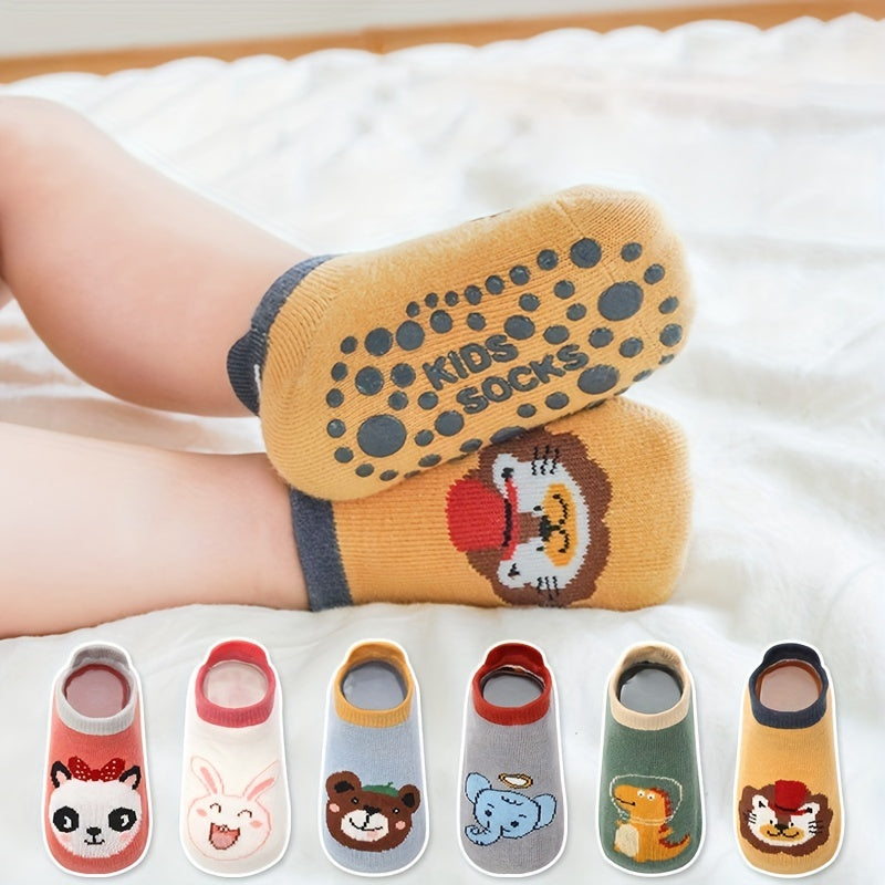 3 Pairs Baby Girls Cartoon Socks Breathable Comfy Anti Skid Trampoline Socks