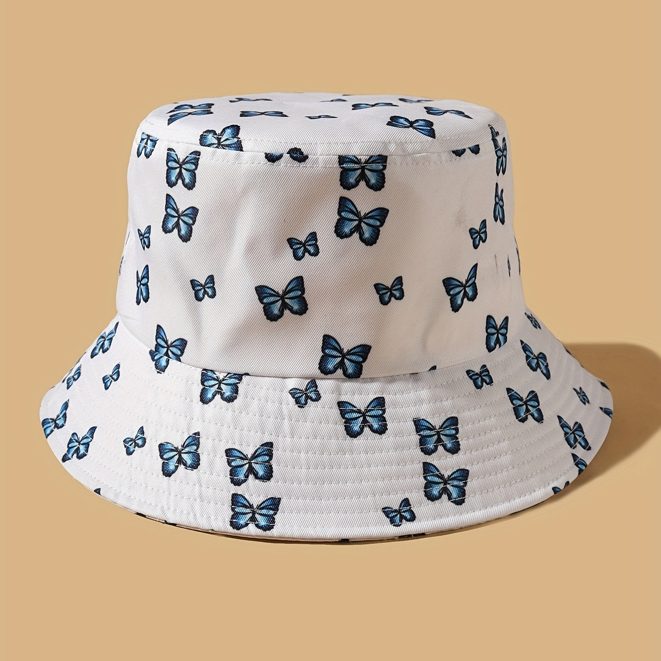 3D Building Blocks Bucket Hat Unisex Butterfly Print Basin Hat