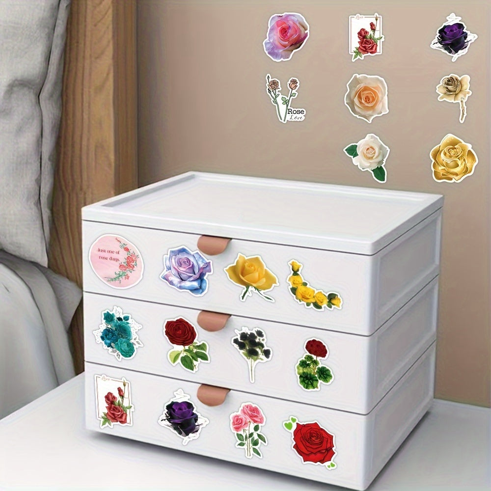 50pcs Retro Rose Enchantress Bouquet Graffiti Stickers DIY Decoration