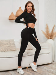 Yoga Crop Top & Seamless Leggings Set for Women