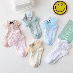 6 Pairs Toddler Girls Lace Flower Dance Socks