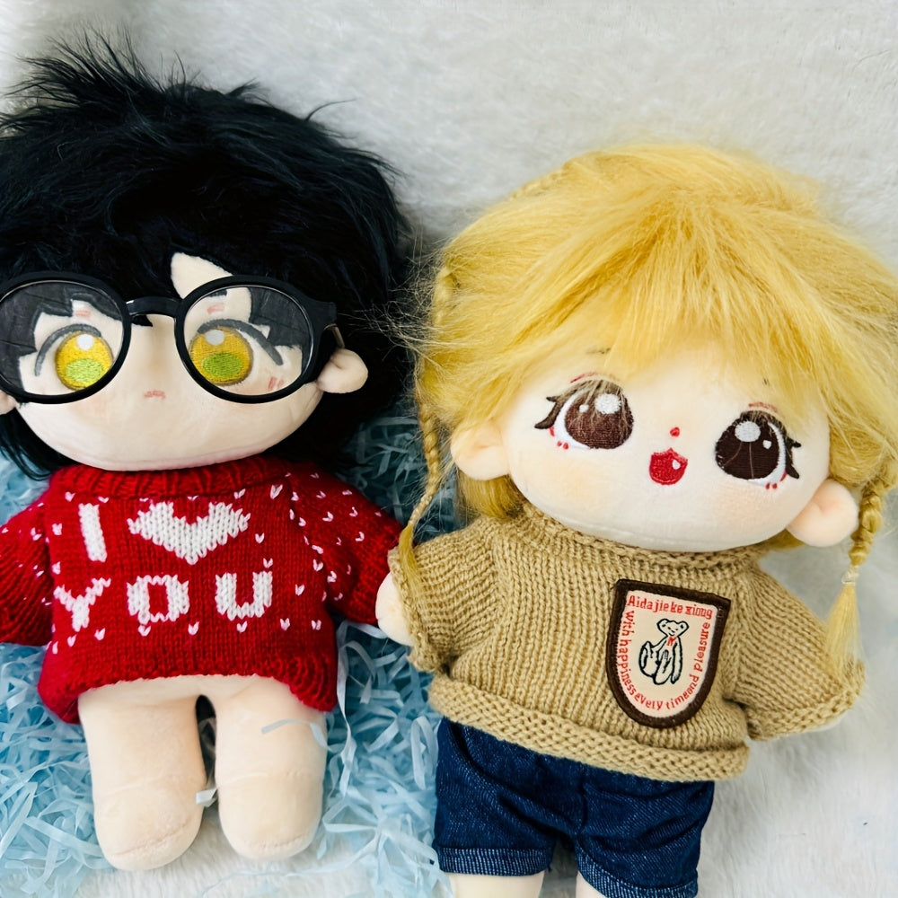 Doll Clothes for Plush Doll Carrot Striped I Love You Jeans