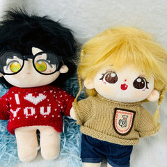 Doll Clothes for Plush Doll Carrot Striped I Love You Jeans
