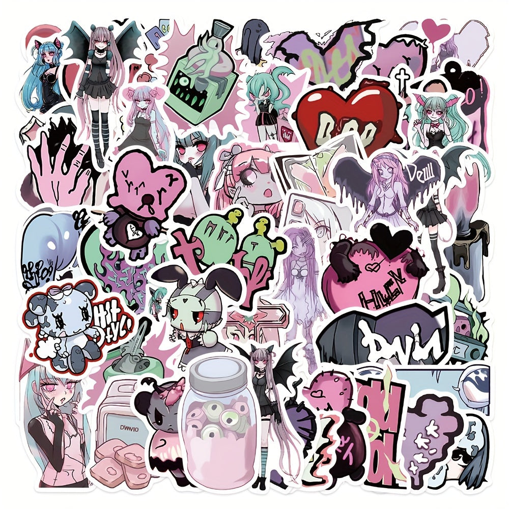 50pcs Lady Graffiti Stickers Laptop Helmet Water Cup Waterproof
