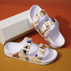 Women's Butterfly Quick Drying Footbed Slides Sandals