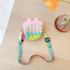 Cartoon Rainbow Crossbody Bag with Colorful Straps