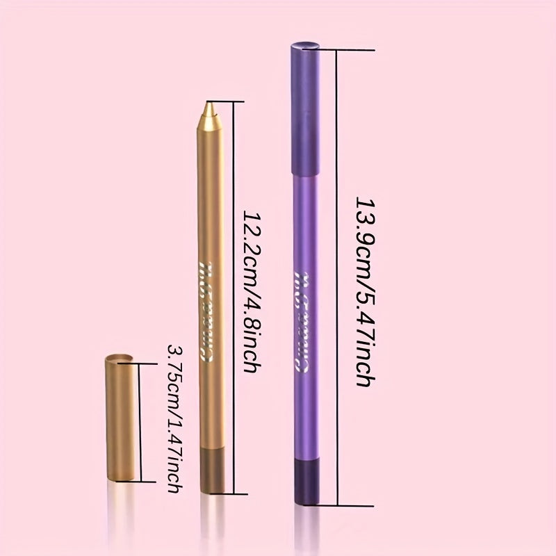 12-Color Long-Lasting Glitter Eyeliner Pen Waterproof Smudge Proof