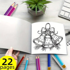 Christmas Bell Coloring Book for Adults: Festive Red Bells Holly & Ribbons Paper