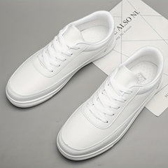 Solid Flat Lace Up Sneakers Lightweight Low Top Skate Shoes