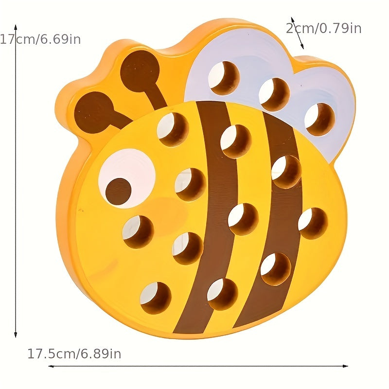 Wooden Animal Lacing Toy Educational Building Blocks