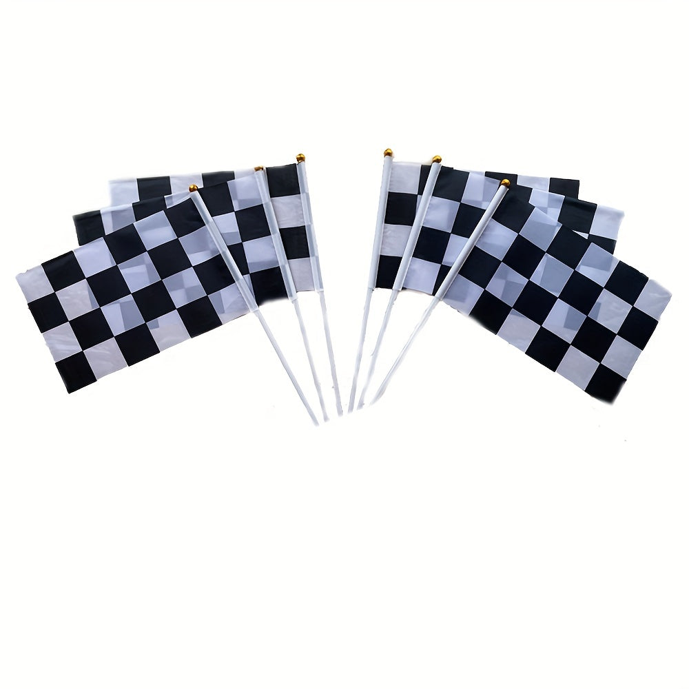 20pcs Checkered Racing Stick Flags for Racing Parties & Sports Events