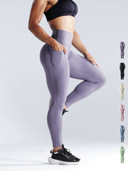 Light Purple High Waist Yoga Pants Slimming Leggings Women's Activewear