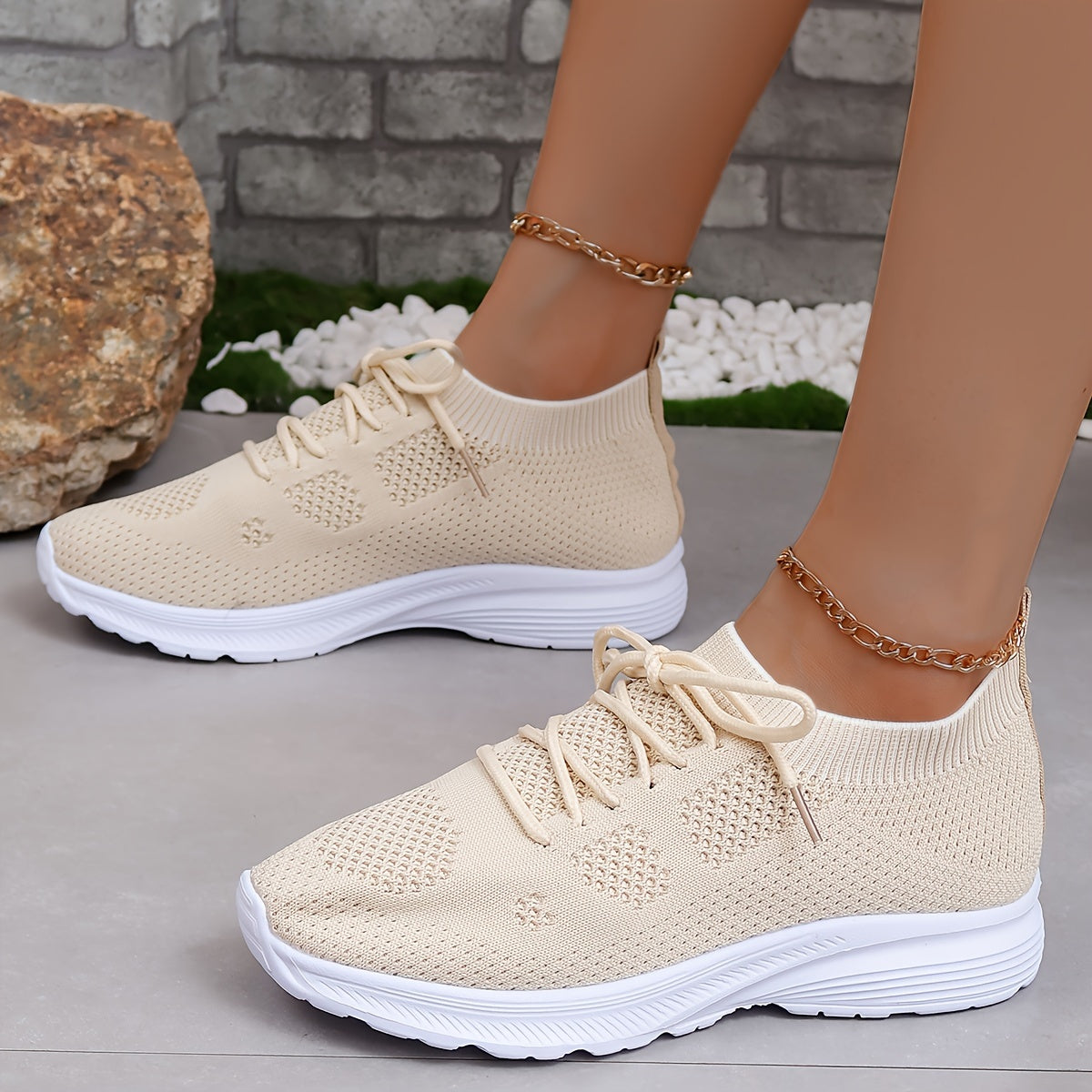 Women's Comfort Lace-up Mesh Weaving Athletic Sneakers