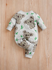Baby Cartoon Koala Long Sleeve Rompers
