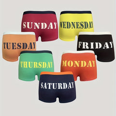7 Pcs Boy's Boxer Briefs SUNDAY TO SATURDAY Print