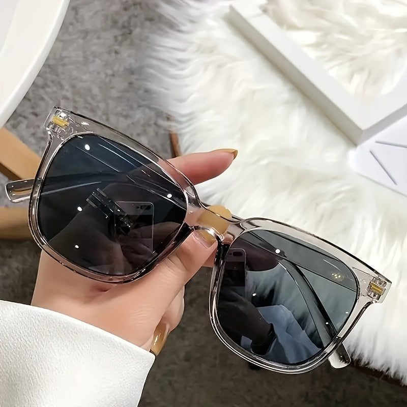 Square Sunglasses Clear Jelly Frame Anti Glare Glasses UV400
