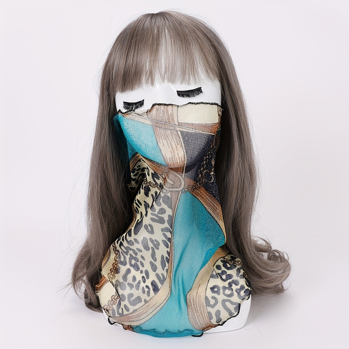 Ruffles Neck Gaiter Thin Veil Boho Gauze Mask Sunproof Dustproof