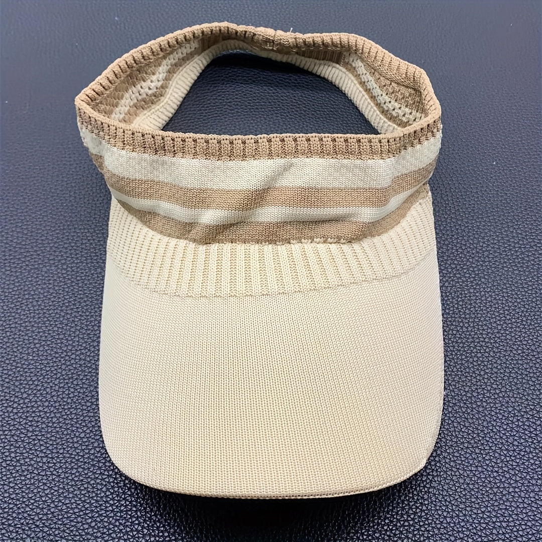 Women's Striped Sun Visor Hat for Tennis Golf Fishing