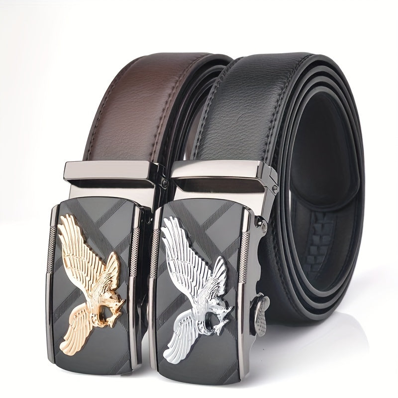 Eagle Style Automatic Buckle Men's Business Casual Belt All match Leather Belt