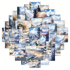 60pcs Winter Scenery Stickers for Water Bottles Laptops Phones