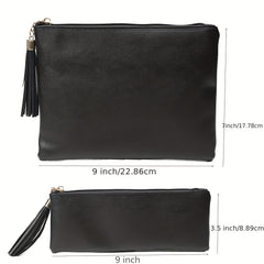 Large Leather Makeup Bag Zipper Pouch for Women Travel
