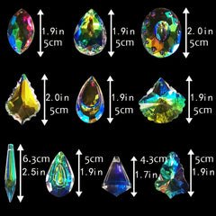 10pcs Colorful Crystal Chandelier Light Drops Pendants Prisms Hanging