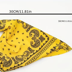 Paisley Print Bandana Candy Elastic Triangle Headscarf Hijab Turban Cap