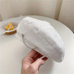 Chain Decor Tassel Beret Solid Casual Painter Hat Berets Cap For Women