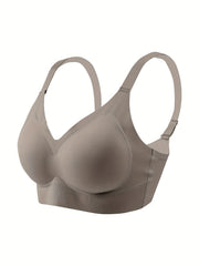 Solid Wireless Bra Comfy Full Coverage Women's Lingerie