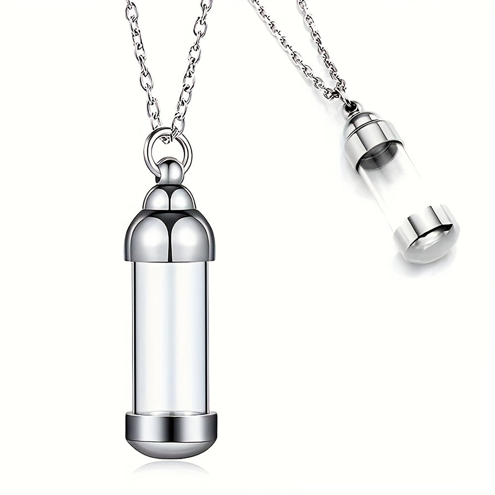 Stainless Steel Vial Pendant for Pet Keepsake and Ashes