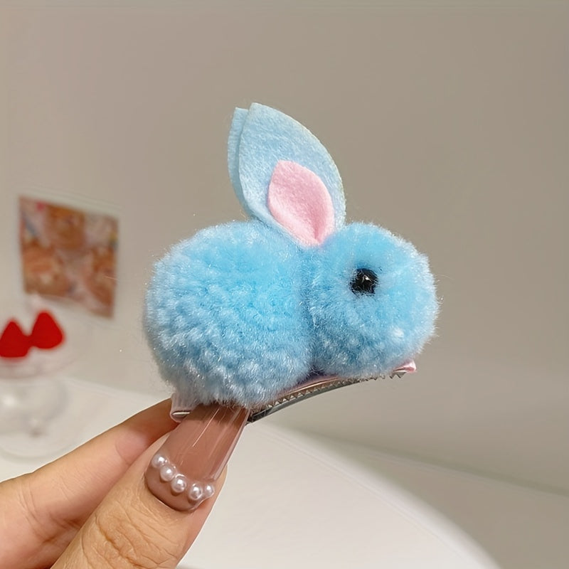 Bunny Plush Hair Clips for Girls