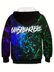 UNSPEAKABLE Kid's Hoodie Paint Splash Pattern Long Sleeve Top