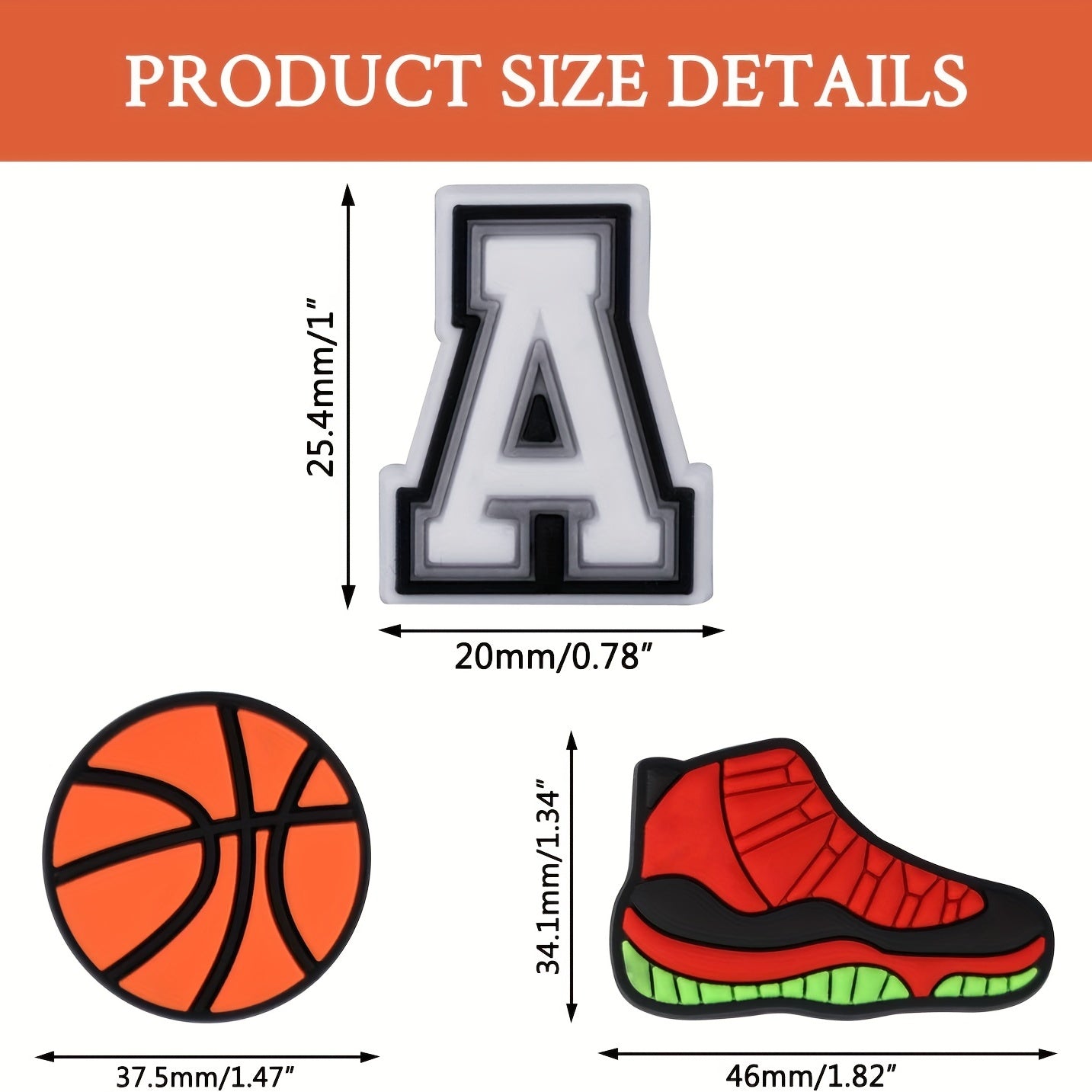 60pcs Sports Charms for Shoe Decoration Baseball Hockey Softball Soccer Football