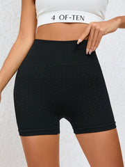 Honeycomb Yoga Sports Shorts High Waist Workout Biker Shorts