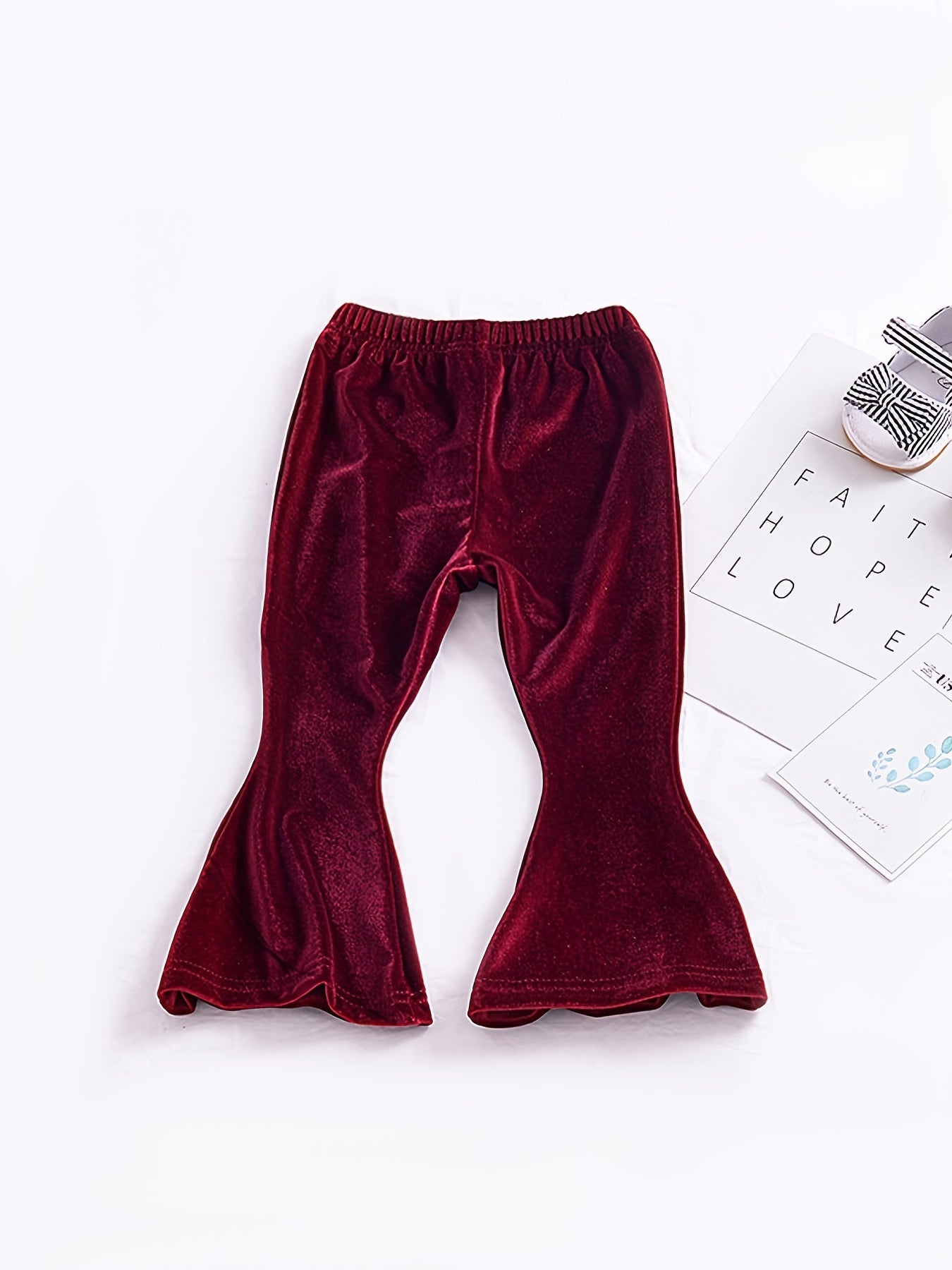 Baby Girls Velvet Trousers Flare Leg Pants Kids Clothes