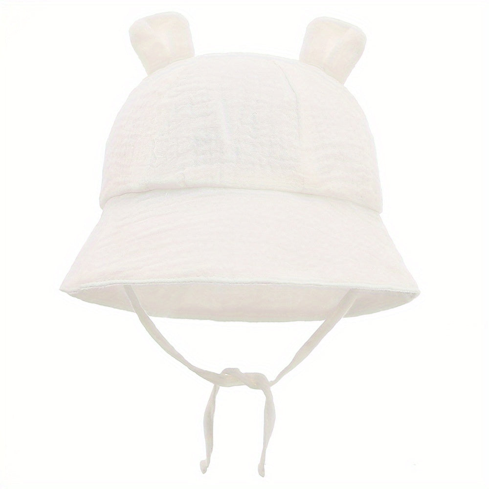 Baby Rabbit Ears Bucket Hat Cotton And Hemp Cloth Material