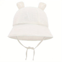 Baby Rabbit Ears Bucket Hat Cotton And Hemp Cloth Material